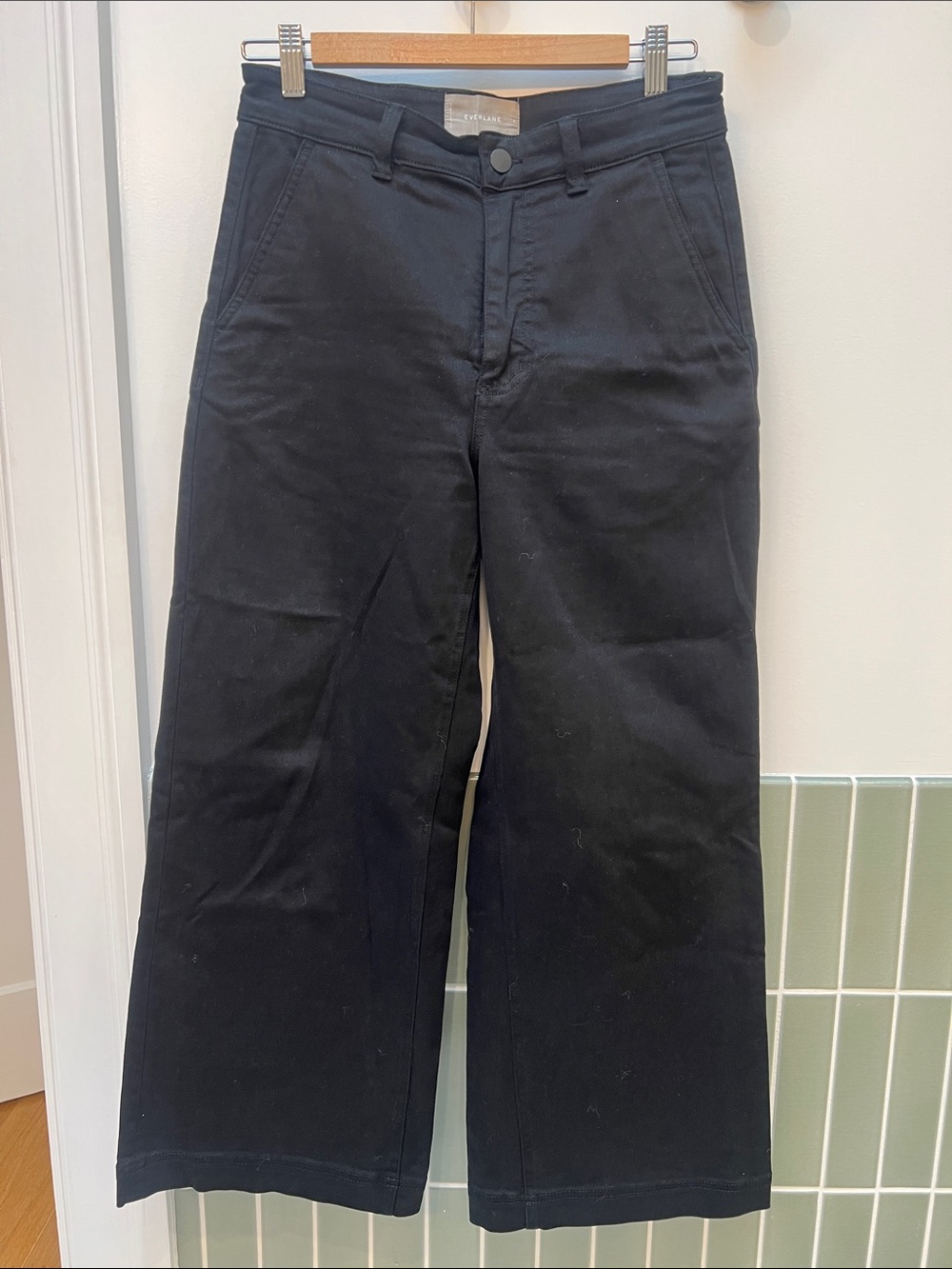 Everlane Black Wide-Leg Chino Pants